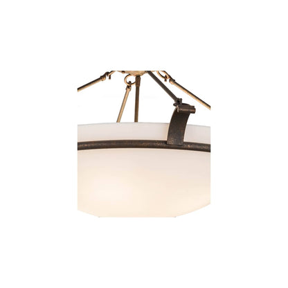 Almeria 4 Light 32" Wide Semi-Flush Bowl Ceiling Fixture with Statuario Idalight Shade - Gilded Tobacco Finish