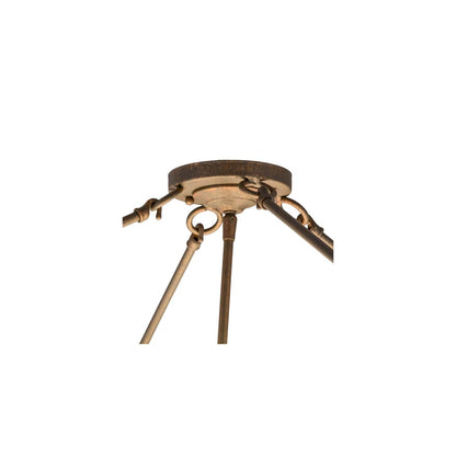 Almeria 4 Light 32" Wide Semi-Flush Bowl Ceiling Fixture with Statuario Idalight Shade - Gilded Tobacco Finish