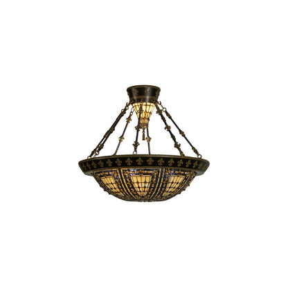 Fleur-de-lis 4 Light 29" Wide Semi-Flush Bowl Ceiling Fixture