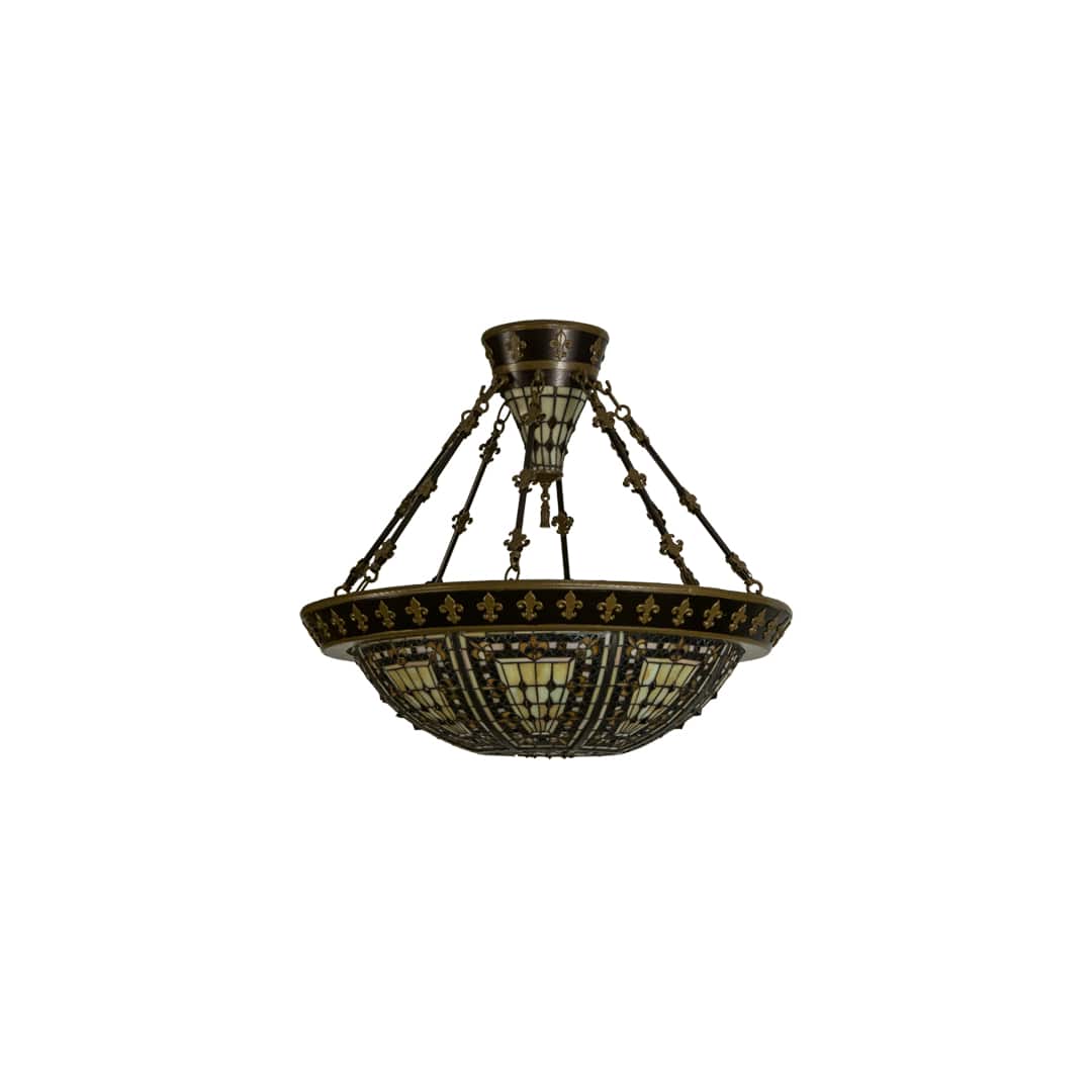 Fleur-de-lis 4 Light 29" Wide Semi-Flush Bowl Ceiling Fixture