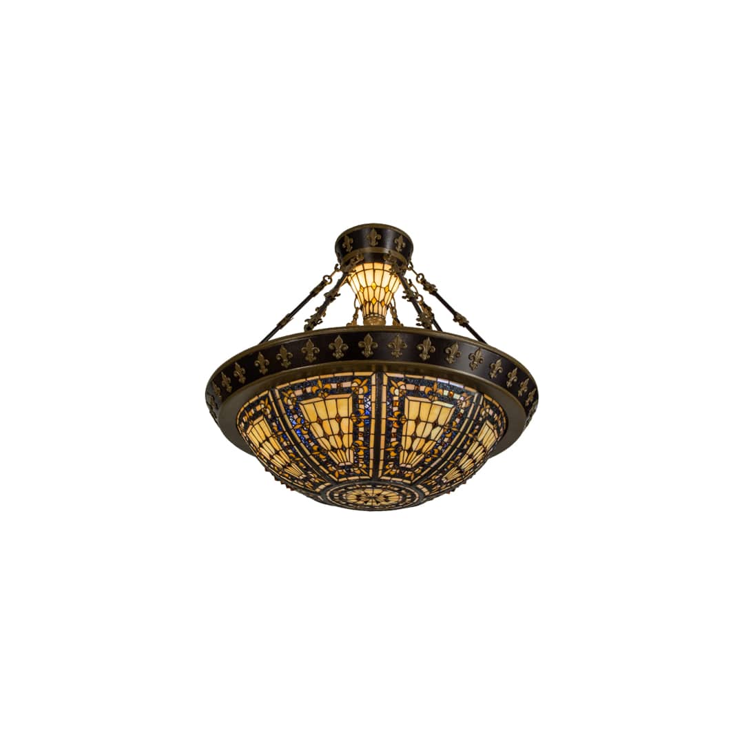 Fleur-de-lis 4 Light 29" Wide Semi-Flush Bowl Ceiling Fixture