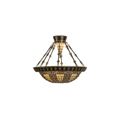 Fleur-de-lis 4 Light 29" Wide Semi-Flush Bowl Ceiling Fixture