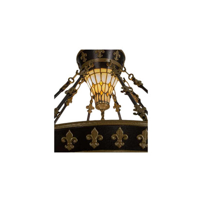Fleur-de-lis 4 Light 29" Wide Semi-Flush Bowl Ceiling Fixture