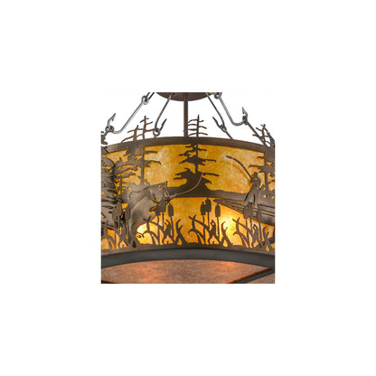 Bass and Fisherman 4 Light 26" Wide Semi-Flush Drum Ceiling Fixture