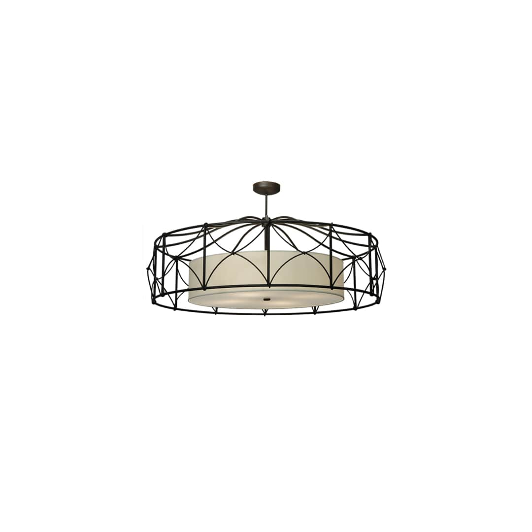 Aspen 4 Light 53" Wide Semi-Flush Drum Ceiling Fixture