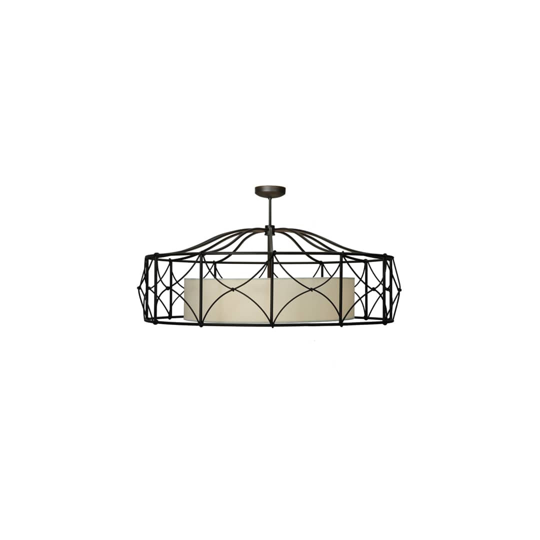 Aspen 4 Light 53" Wide Semi-Flush Drum Ceiling Fixture