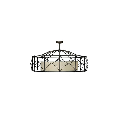 Aspen 4 Light 53" Wide Semi-Flush Drum Ceiling Fixture