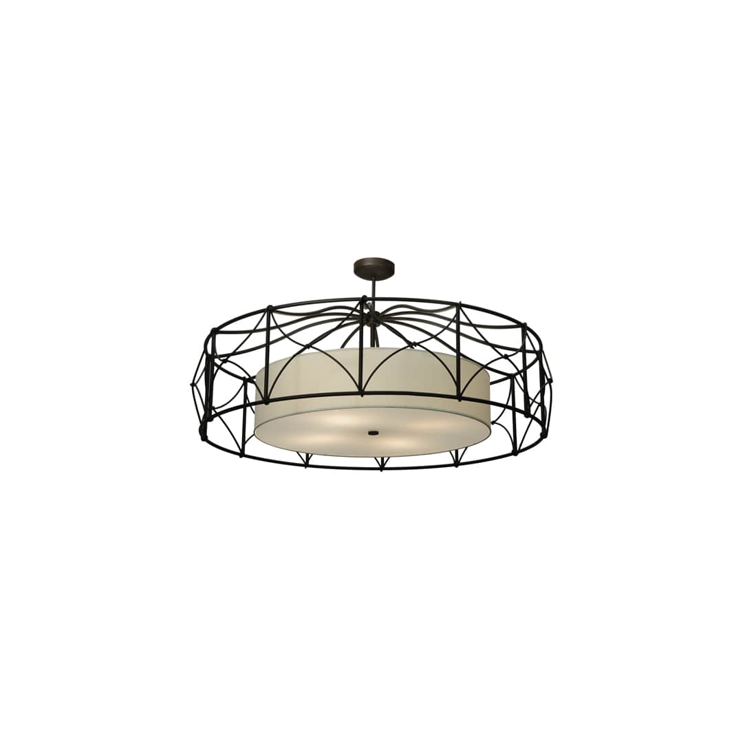 Aspen 4 Light 53" Wide Semi-Flush Drum Ceiling Fixture