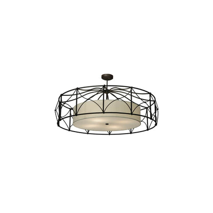 Aspen 4 Light 53" Wide Semi-Flush Drum Ceiling Fixture