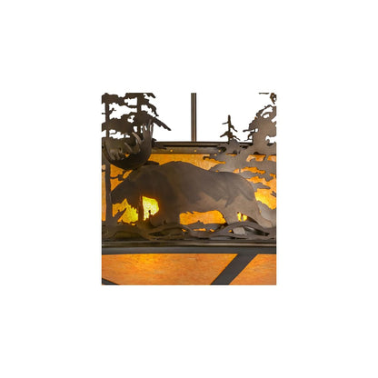 Wildlife at Dusk 4 Light 34" Wide Pendant