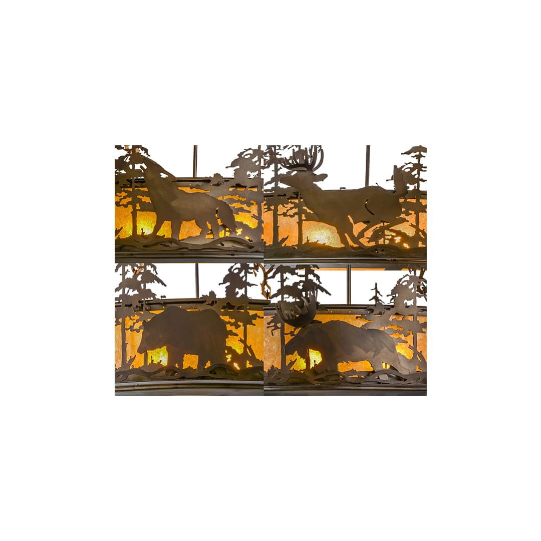 Wildlife at Dusk 4 Light 34" Wide Pendant