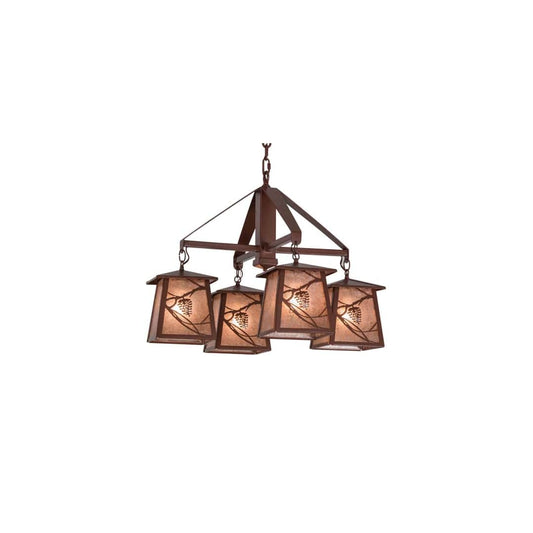 Whispering Pines 4 Light 28" Wide Chandelier
