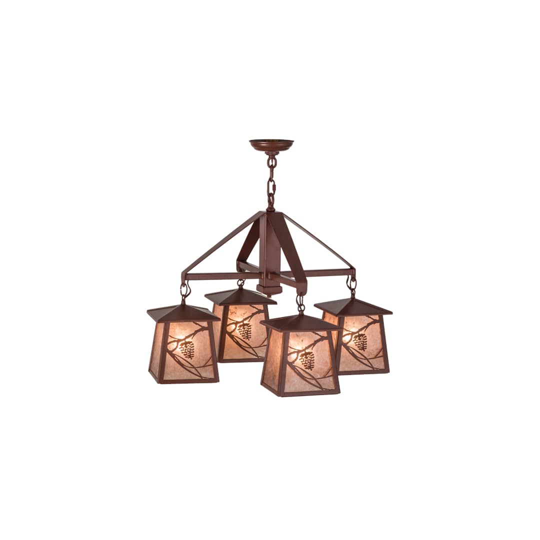 Whispering Pines 4 Light 28" Wide Chandelier
