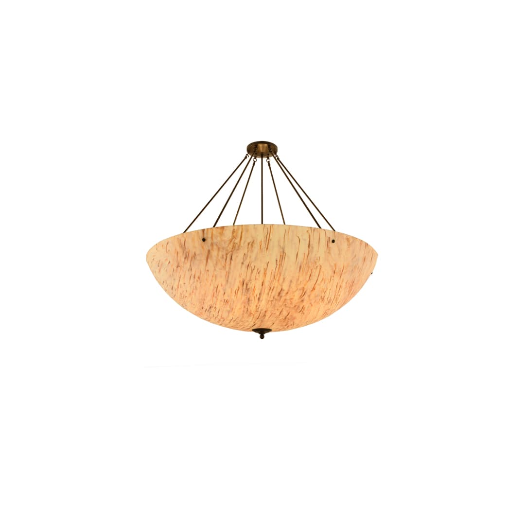 Madison 8 Light 48" Wide Semi-Flush Bowl Ceiling Fixture with Beige Shade - Timeless Bronze Finish
