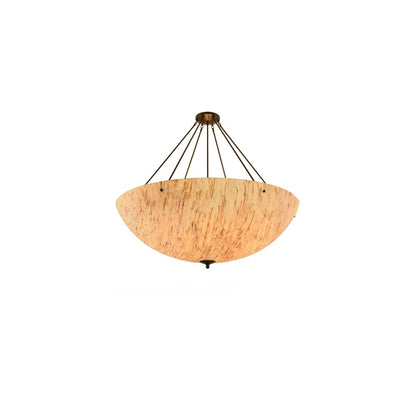Madison 8 Light 48" Wide Semi-Flush Bowl Ceiling Fixture with Beige Shade - Timeless Bronze Finish