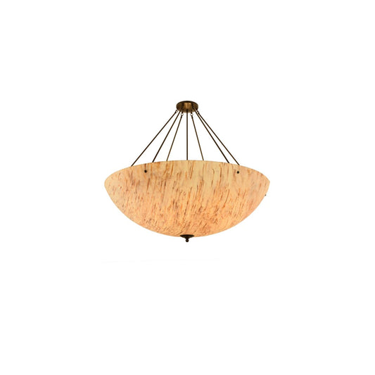 Madison 8 Light 48" Wide Semi-Flush Bowl Ceiling Fixture with Beige Shade - Timeless Bronze Finish
