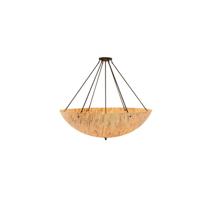 Madison 8 Light 48" Wide Semi-Flush Bowl Ceiling Fixture with Beige Shade - Timeless Bronze Finish