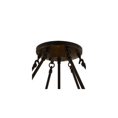 Madison 8 Light 48" Wide Semi-Flush Bowl Ceiling Fixture with Beige Shade - Timeless Bronze Finish