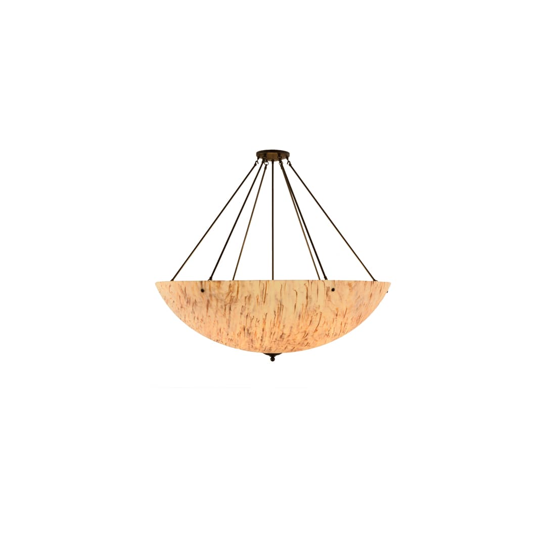 Madison 8 Light 48" Wide Semi-Flush Bowl Ceiling Fixture with Beige Shade - Timeless Bronze Finish