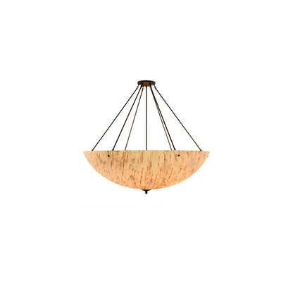 Madison 8 Light 48" Wide Semi-Flush Bowl Ceiling Fixture with Beige Shade - Timeless Bronze Finish