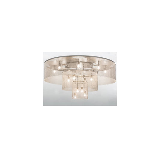 Niagara 16 Light 72" Wide Flush Mount Ceiling Fixture - Nickel / Chrome Finish