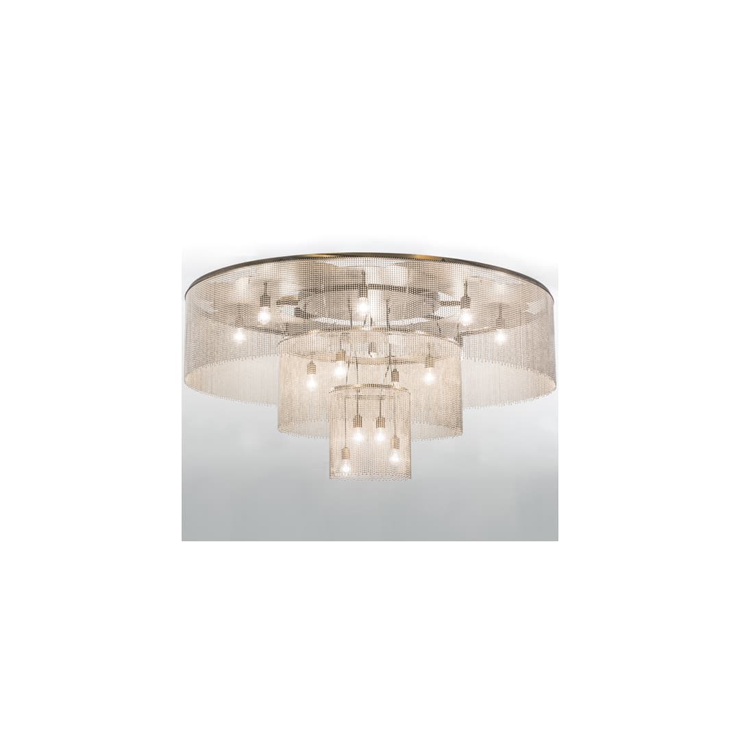 Niagara 16 Light 72" Wide Flush Mount Ceiling Fixture - Antique Copper / Nickel Finish