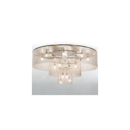 Niagara 16 Light 72" Wide Flush Mount Ceiling Fixture - Antique Copper / Nickel Finish