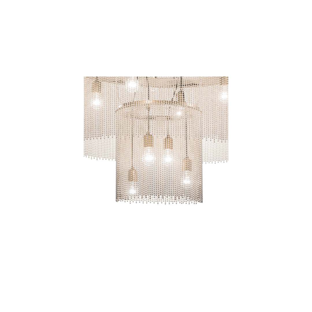 Niagara 16 Light 72" Wide Flush Mount Ceiling Fixture - Antique Copper / Nickel Finish