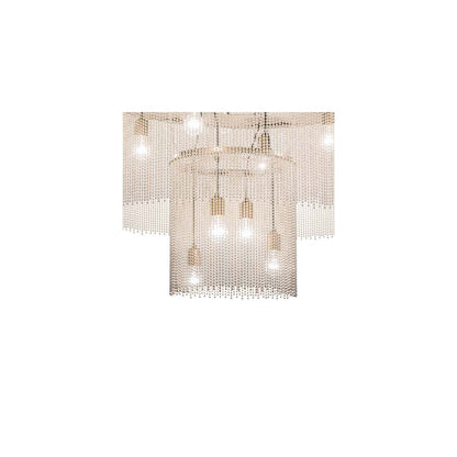 Niagara 16 Light 72" Wide Flush Mount Ceiling Fixture - Antique Copper / Nickel Finish