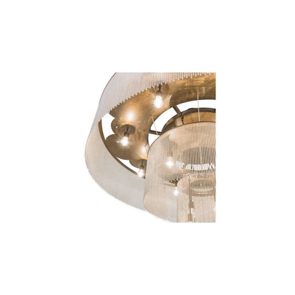 Niagara 16 Light 72" Wide Flush Mount Ceiling Fixture - Antique Copper / Nickel Finish