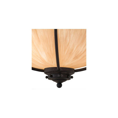 Freya 3 Light 24" Wide Semi-Flush Bowl Ceiling Fixture - Costello Black Finish