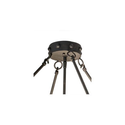 Freya 3 Light 24" Wide Semi-Flush Bowl Ceiling Fixture - Costello Black Finish