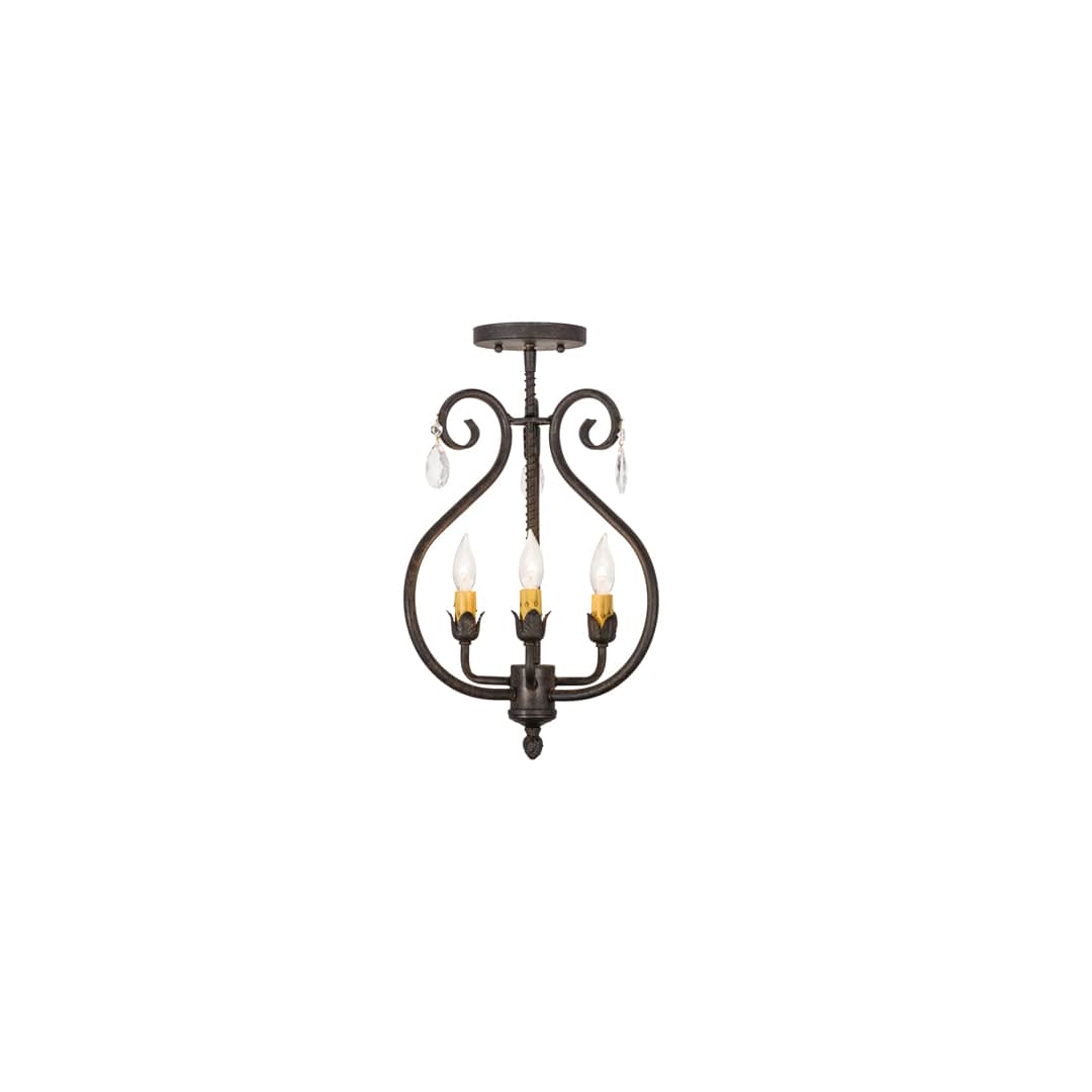 Antonia 3 Light 12" Wide Semi-flush Ceiling Fixture