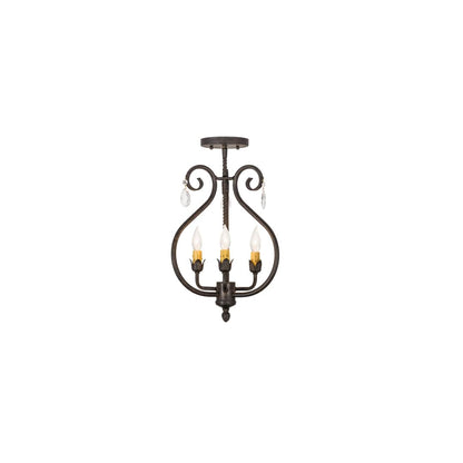Antonia 3 Light 12" Wide Semi-flush Ceiling Fixture