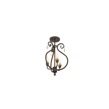 Antonia 3 Light 12" Wide Semi-flush Ceiling Fixture