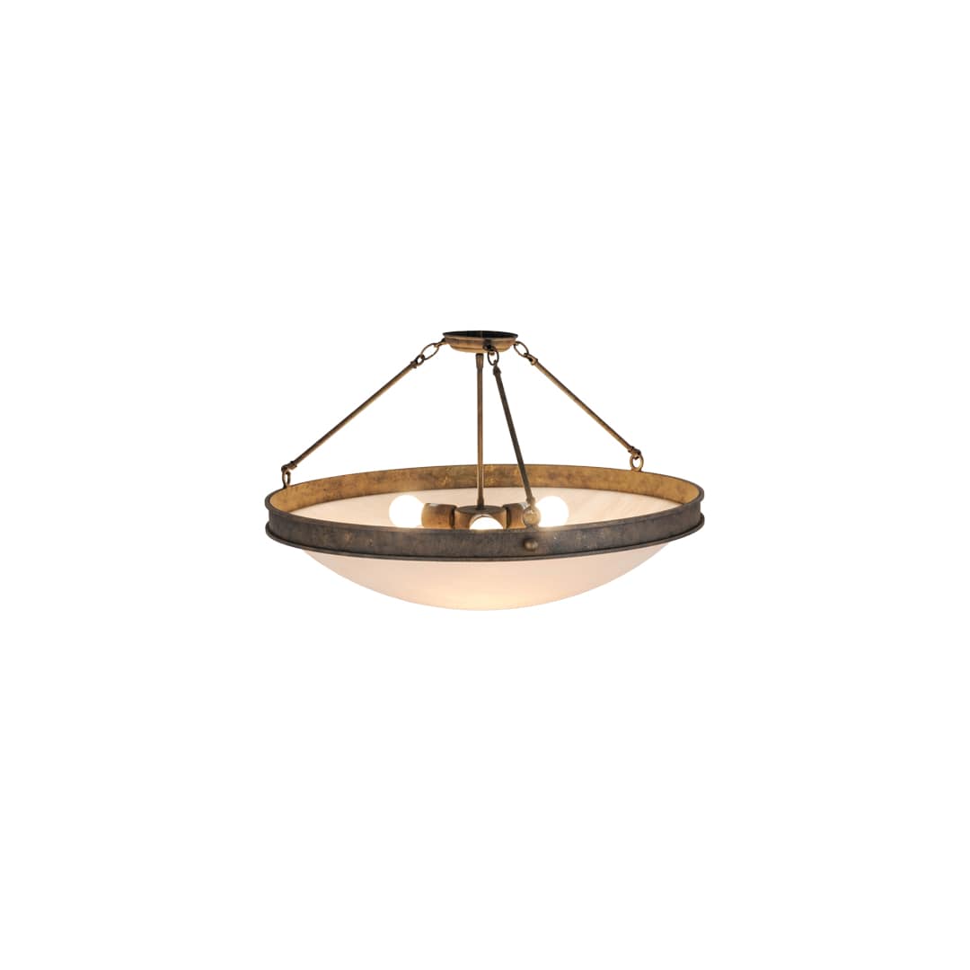 Dionne 3 Light 30" Wide Semi-Flush Bowl Ceiling Fixture - Antiquity Finish