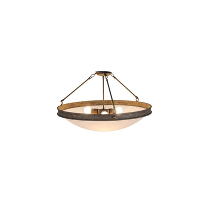 Dionne 3 Light 30" Wide Semi-Flush Bowl Ceiling Fixture - Antiquity Finish