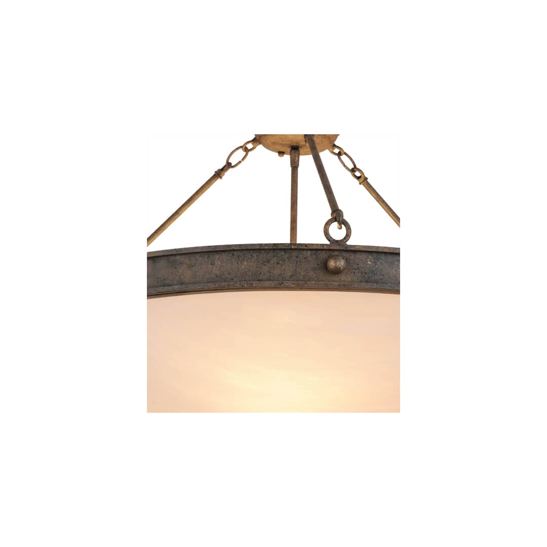 Dionne 3 Light 30" Wide Semi-Flush Bowl Ceiling Fixture - Antiquity Finish