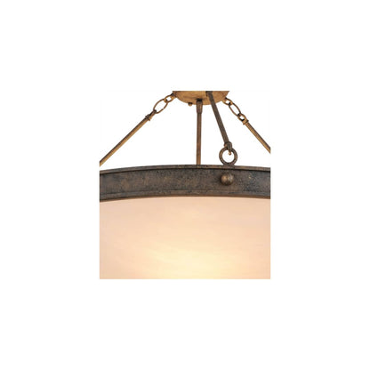 Dionne 3 Light 30" Wide Semi-Flush Bowl Ceiling Fixture - Antiquity Finish