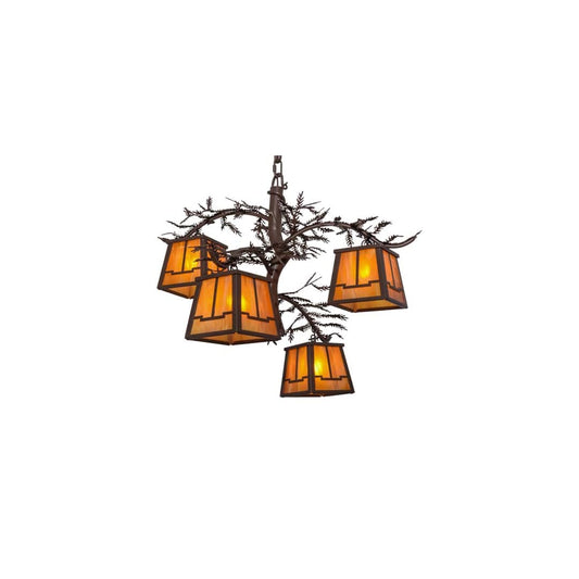 Pine Branch Valley View 4 Light 28" Wide Chandelier