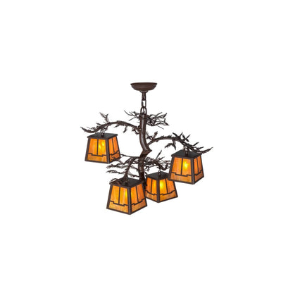Pine Branch Valley View 4 Light 28" Wide Chandelier