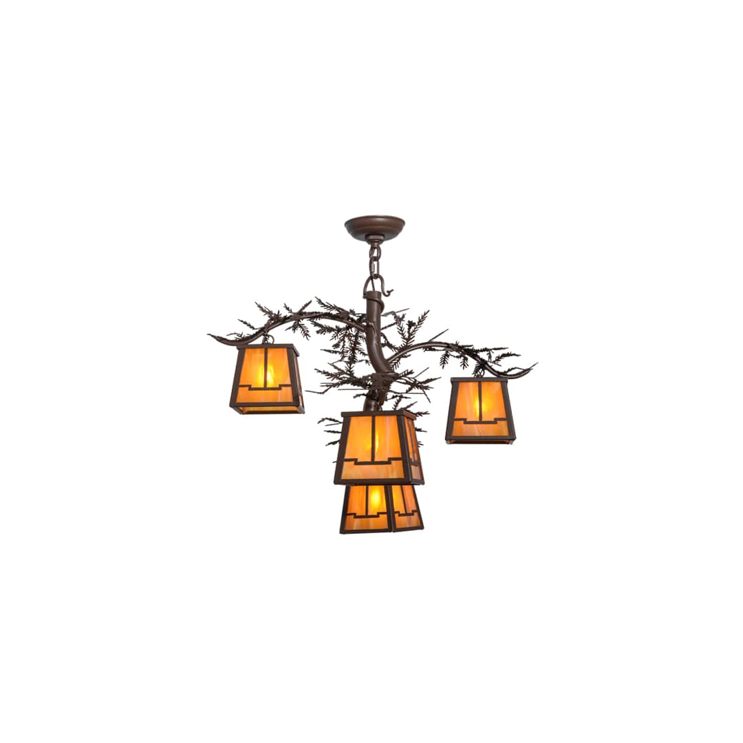 Pine Branch Valley View 4 Light 28" Wide Chandelier
