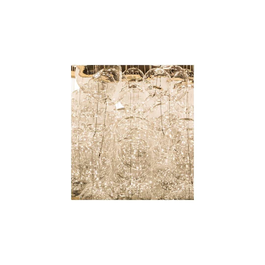 Cilindro Bulle 15 Light 72" Wide Semi-Flush Waterfall Ceiling Fixture