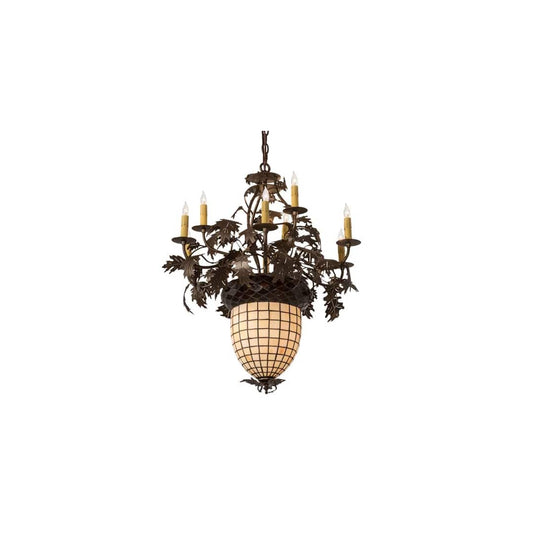 Greenbriar Oak 11 Light 28" Wide Taper Candle Style Chandelier