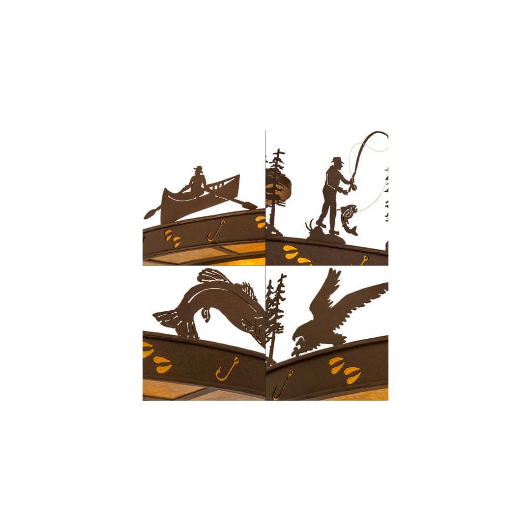 Fishtracks 6 Light 48" Wide Semi-Flush Ceiling Fixture