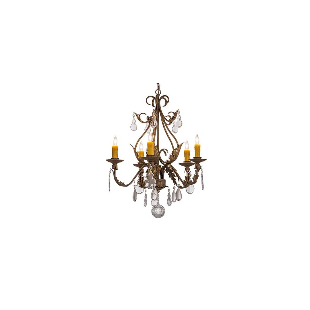 French Elegance 5 Light 25" Wide Crystal Candle Style Chandelier
