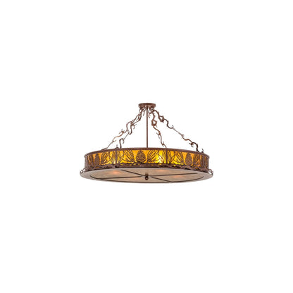 Mountain Pine 4 Light 36" Wide Semi-Flush Drum Ceiling Fixture - Rust Finish
