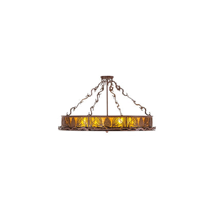 Mountain Pine 4 Light 36" Wide Semi-Flush Drum Ceiling Fixture - Rust Finish