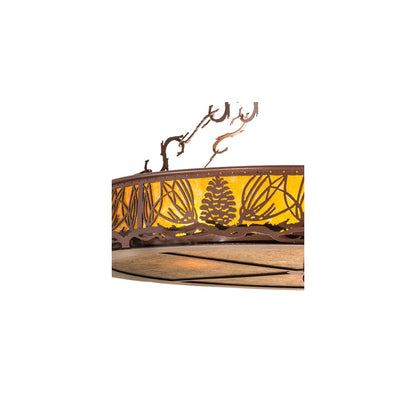 Mountain Pine 4 Light 36" Wide Semi-Flush Drum Ceiling Fixture - Rust Finish