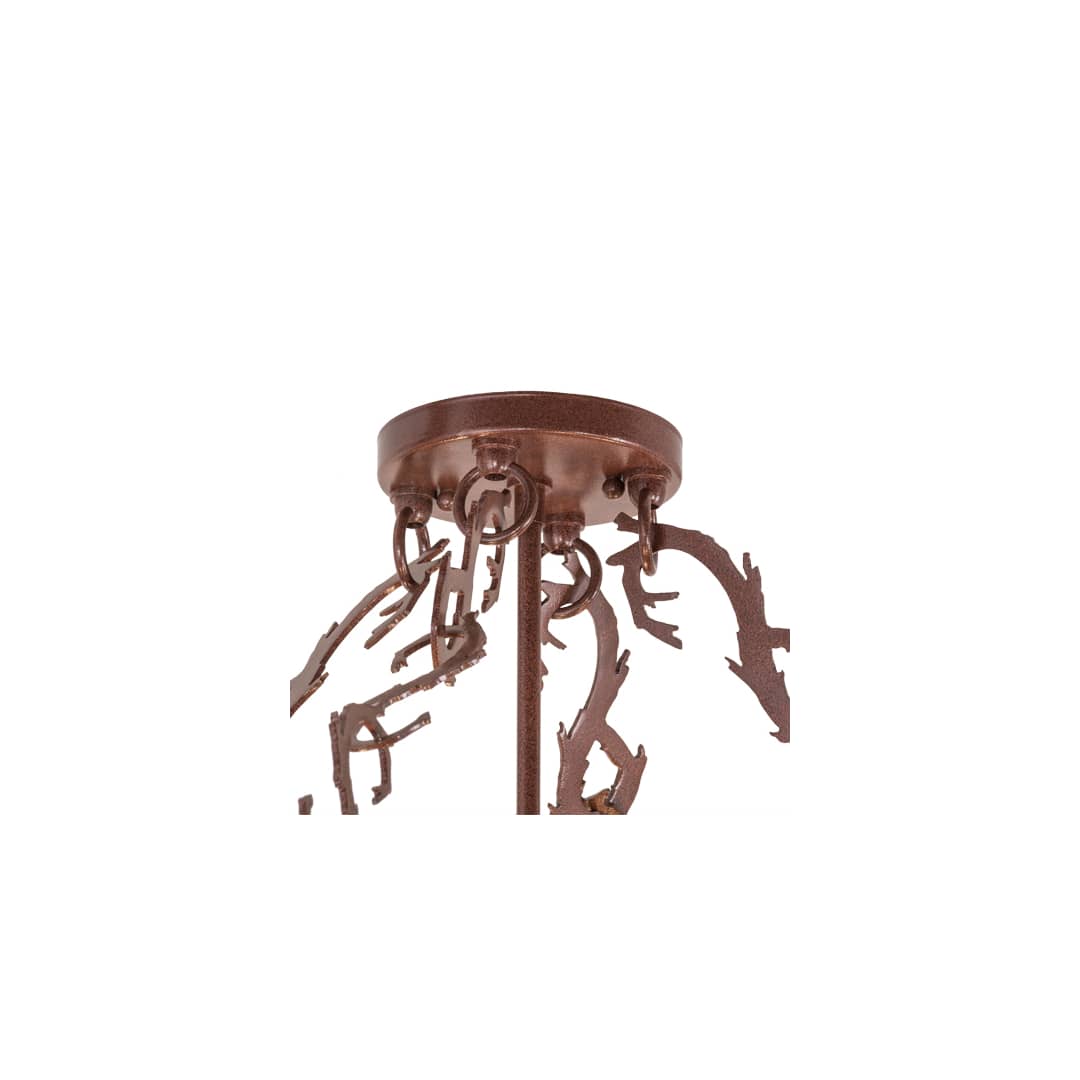 Mountain Pine 4 Light 36" Wide Semi-Flush Drum Ceiling Fixture - Rust Finish